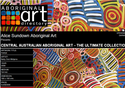 Alice Sundown Aboriginal Art presents Central Australian Aboriginal Art - The Ultimate Collection