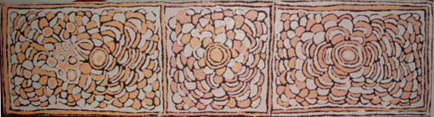 Area: Claypan site of WaranumaThis painting depicts designs associated with the claypan site of Watanuma
