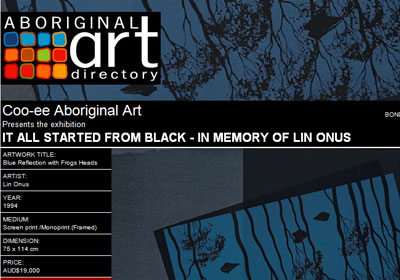 Coo-ee Aboriginal Art presents It All Started from Black - In Memory of Lin Onus
