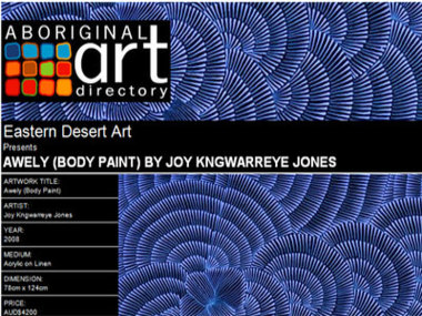 Eastern Desert Art presents Awely (Body Paint) by Joy Kngwarreye Jones