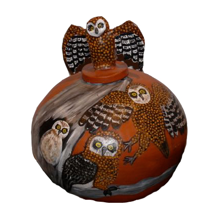 OwlMany of the Hermannsburg potters are descendants of Albert Namatjira and influenced by his use of modern style and deep connection to the land.  Hermannsburg potters continue this tradition in their pots