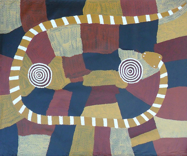 Snake DreamingNote: This is one of a small number of artworks available by the original group of Papunya men